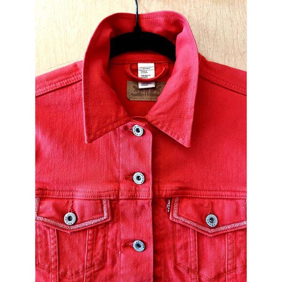Red-Orange Levi's Denim Jacket - Picture 4 of 4